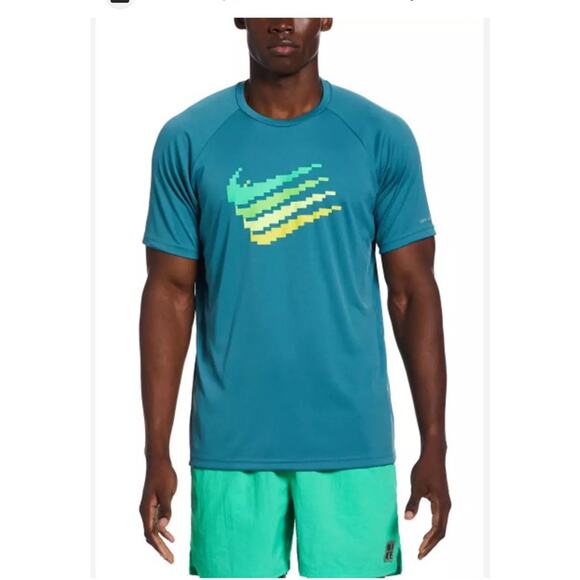 NIKE SWIM MENS DIGI SWOOSH HYDROGUARD SHIRT SIZE L NWT $52 - Picture 1 of 5
